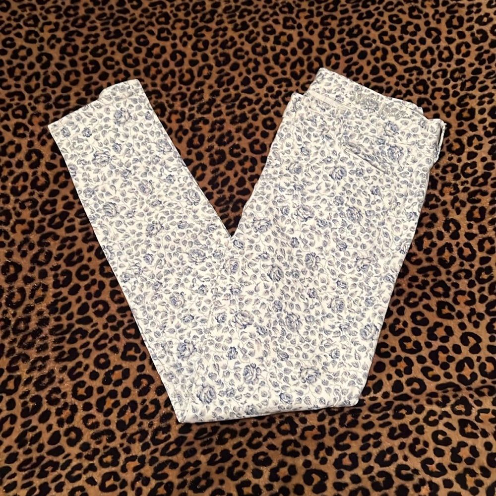 Madewell skinny ankle floral jeans